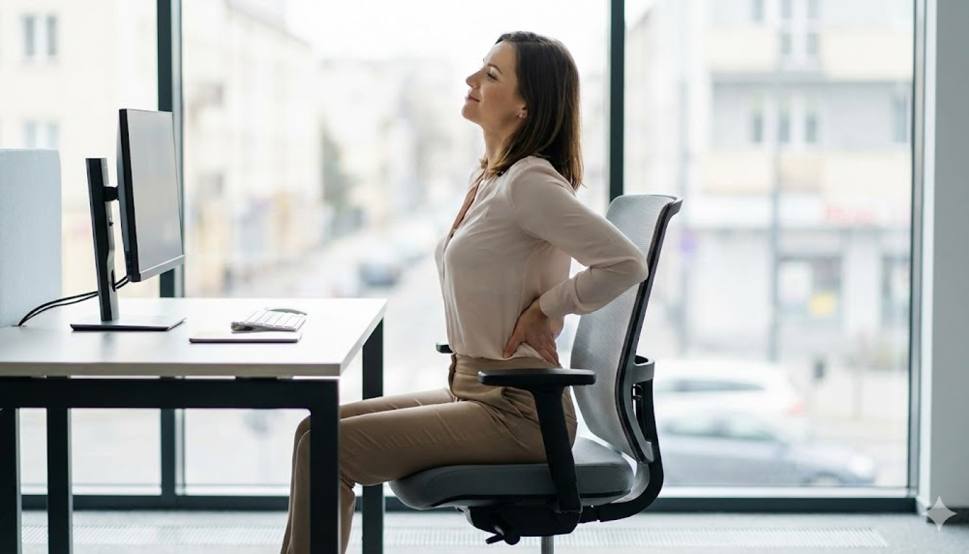 Ból pleców od pracy biurowej? Ćwiczenia, które wykonasz w domu i w biurze